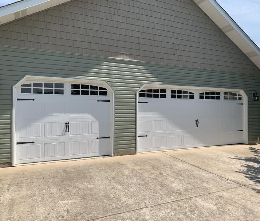 Traditional white garage doors