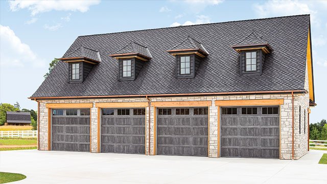Wayne Dalton Fiberglass 8680 Sonoma Design Gray 6-Lite Square Windows