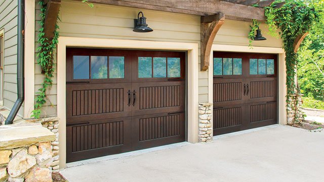 Wayne Dalton Fiberglass 8680 Sonoma Design Walnut 6-Lite Square Windows